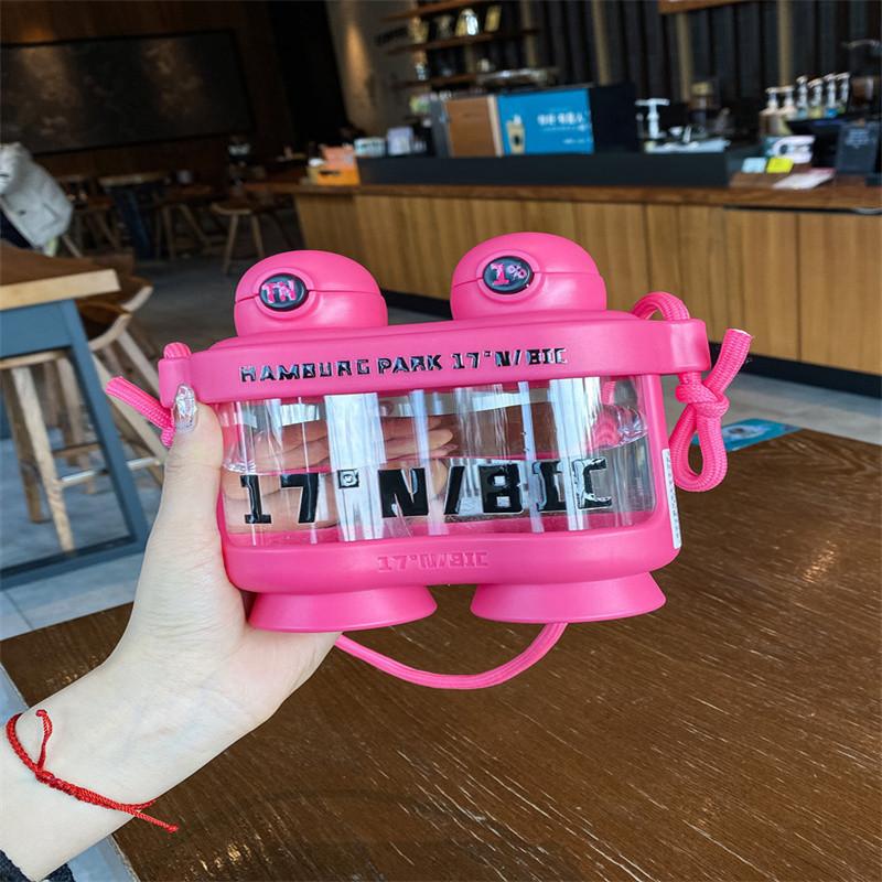

Детская бутылка для воды, привлекательная мультяшная соломенная чашка, большая емкость, спортивная бутылка для воды на открытом воздухе розовый