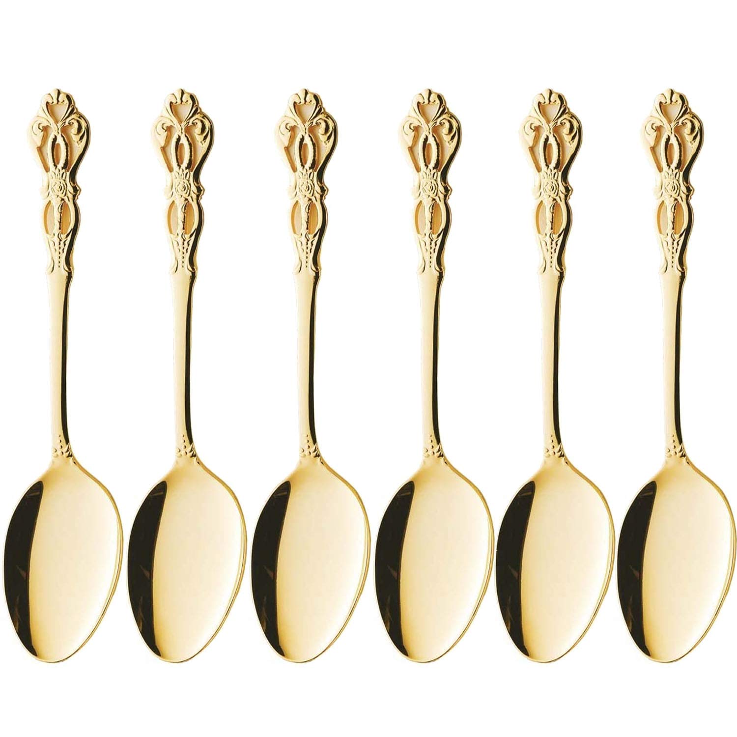 Takakuwa Metal Rune Gold Dessert Spoons, Set of 6, 519408