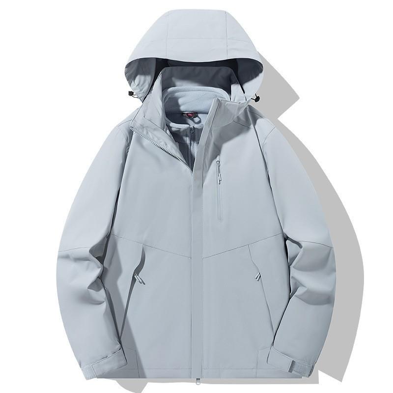 Men Women 3-in-1 Detachable Hooded Windproof Waterproof Outdoor Jacket With Fleece Liner Hiking Camping Cycling Winter