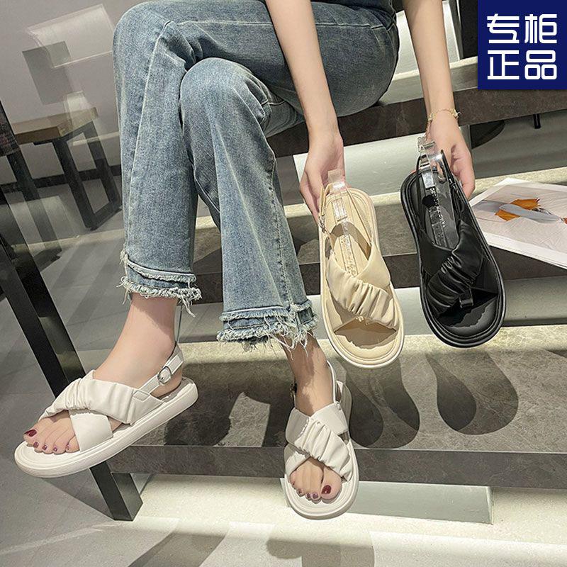 Soft-soled Sandals Women's New Summer Non-slip Casual Versatile Flat-bottomed Beach with Roman Shoes