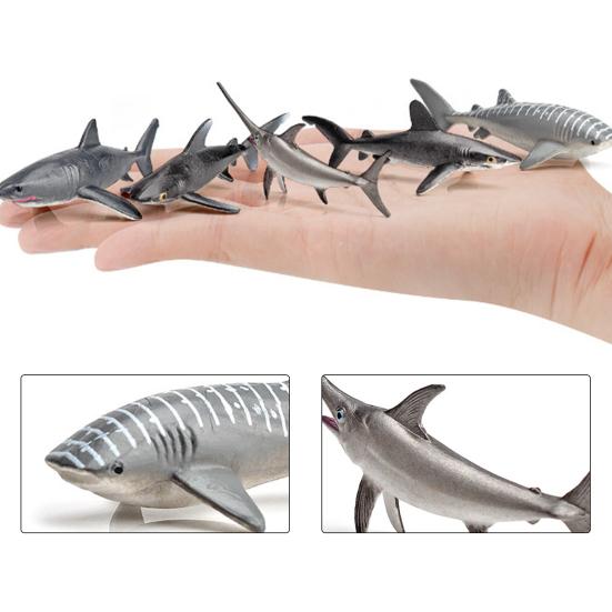 10Pcs/Set Animal Model Vivid Simulated PVC Great White Shark Simulation Animal Model for Kids