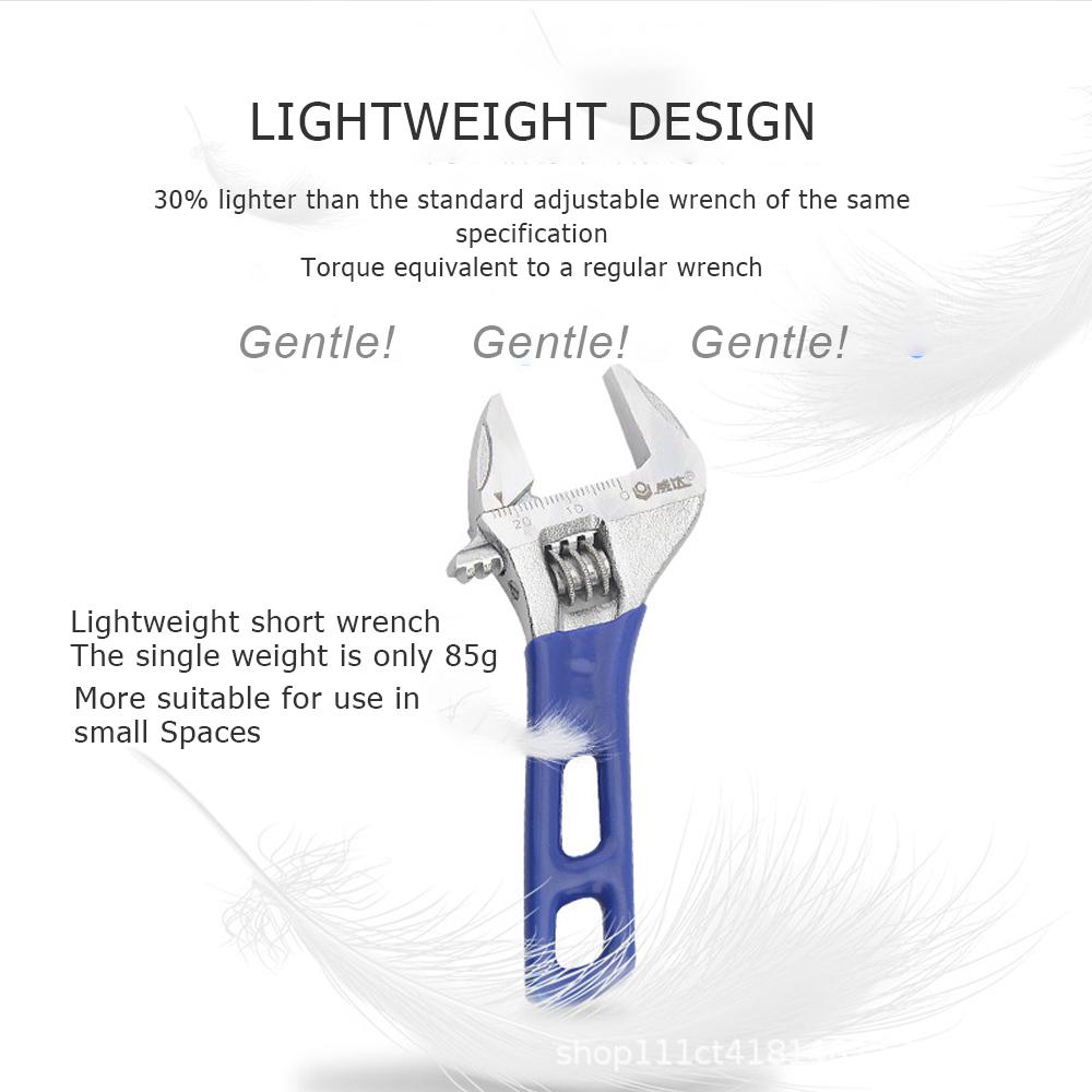 Adjustable Mini Wrench Lightweight Large Opening Short Handle Multifunctional for Plumbing and Bathroom Use