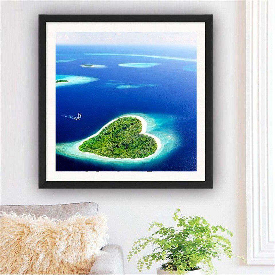 Diamond Embroidery Full Display Heart Land Cross Stitch Diamond Mosaic Scenic Diamond Painting