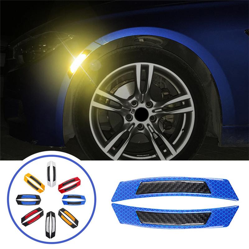 2Pcs/Set Car Reflective Safety Warning Strip Tape Car Stickers Bumper Reflective Strips Secure Decals Exterior