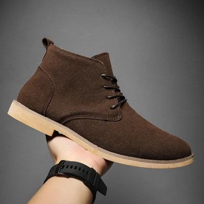Botines de Hombre 2024 Botas de Invierno con Cordones Estilo Británico Clásicas de Ante Zapatos Casuales Calzado de Trabajo Botas Zapatos Hombre