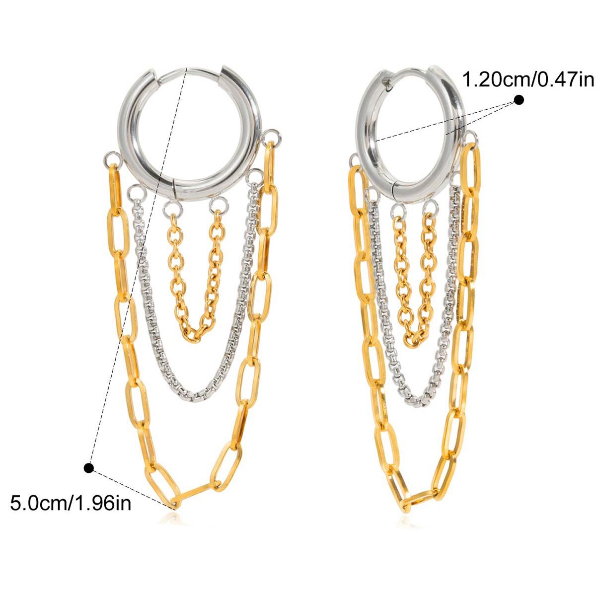

Yori Geometric Stainless Steel Long Chain Tassel Earrings 18K Gold PVD Plated Popular Daily Classy Waterproof Jewelry