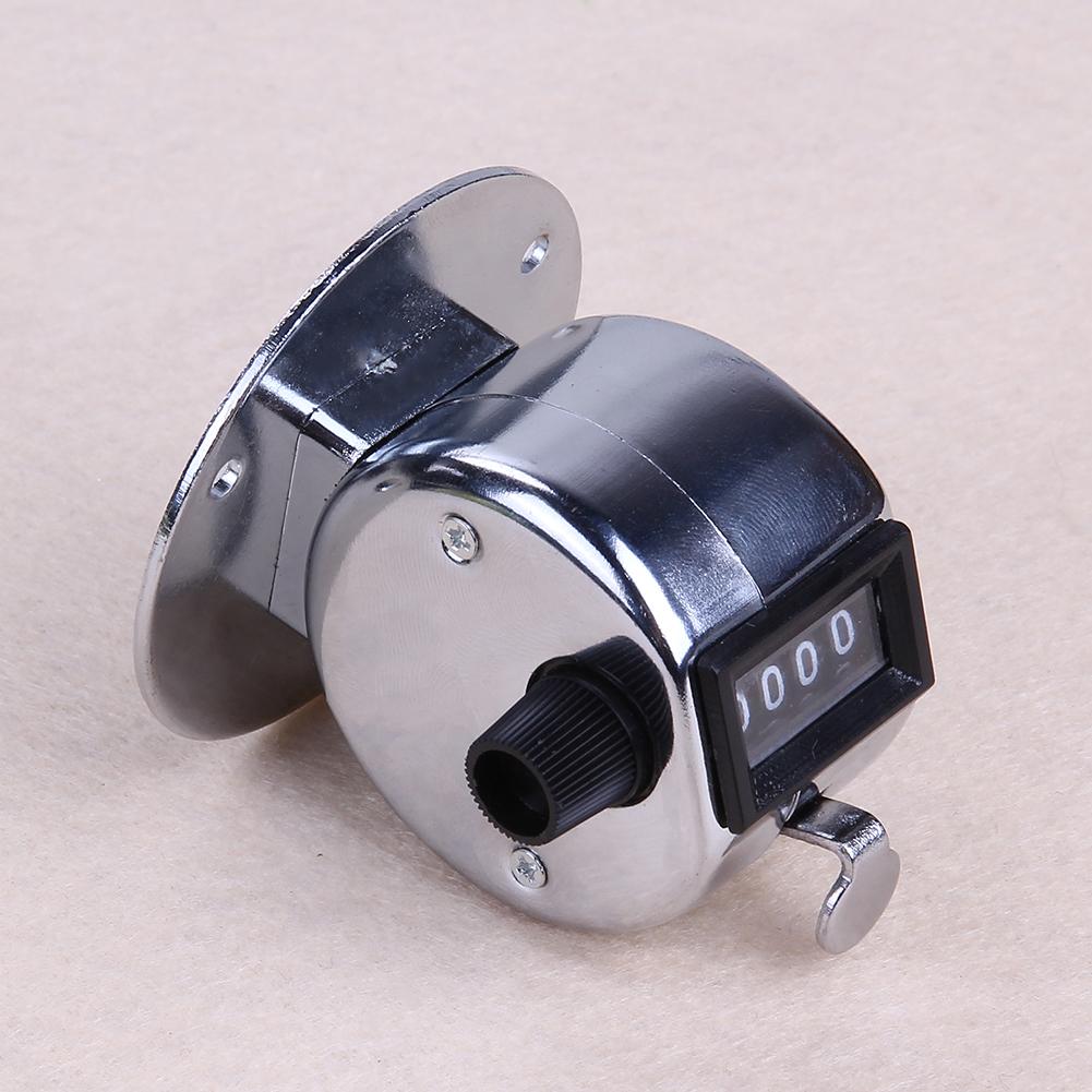 Mini Metalowy Ręczny Licznik 4 Cyfry Manualny Cyfrowy Kliker Golfowy Ręczny z Podstawką dla Dzieci do Nauki Liczenia