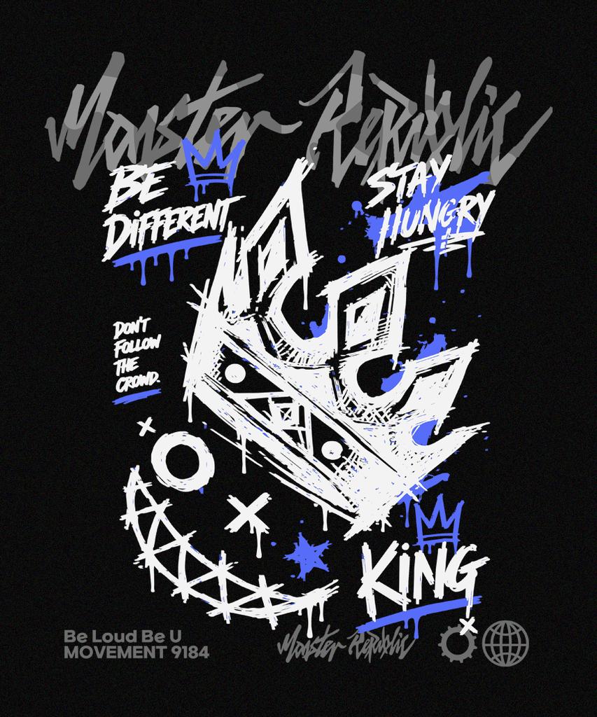 MONSTER REPUBLIC Crown Blue T-Shirt Black_9184