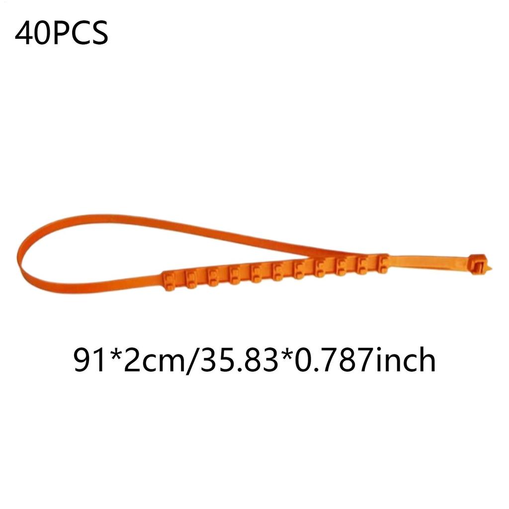 Winter Wheels Belt Zip Tie Tire Chains 40 Pieces Anti-Skid Reusable Wheel Cables for Winter Ice Muddy Roads Vehicles Trucks SUVs