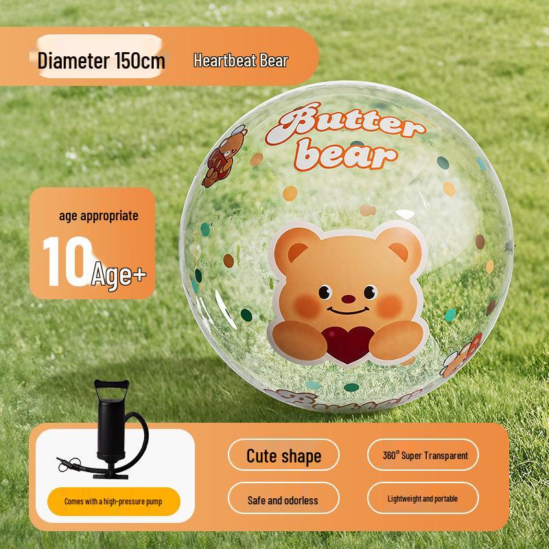 Inflatable Transparent Giant Football Beach Ball for Children and Parent-Child Interaction