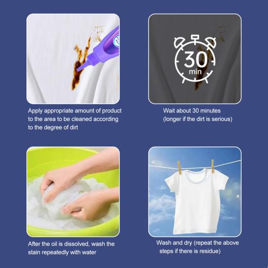 1/2/3Pcs 120ml Quick Laundry Stain Remover Active Enzyme High Efficient Stain Removal Garment Cleaner