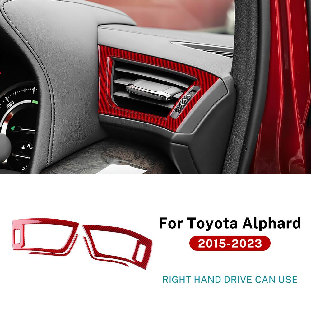 

Наклейка из настоящего мягкого углеродного волокна для Toyota Alphard 2015-2018 2019 2020 2025 2025 2025 RHD Отделка боковых воздуховодов центральной консоли автомобиля