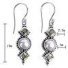 Cultured Pearl Peridot Long Section Dangle Hook Earrings Wedding Jewelry Gifts