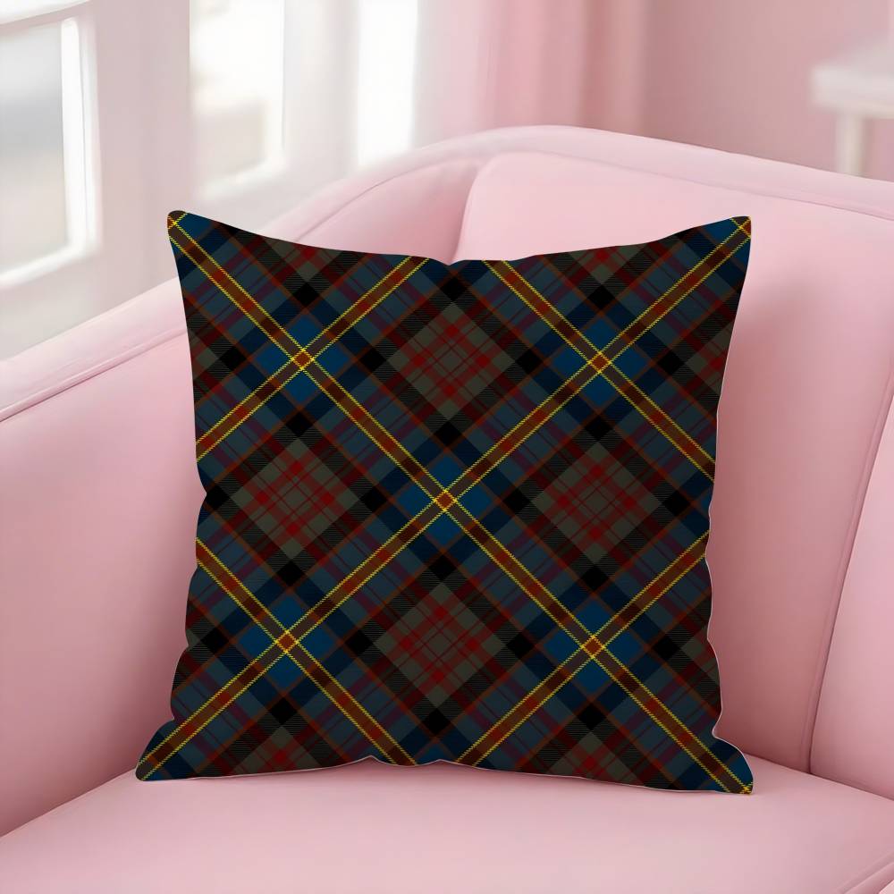 Christmas Plaid Pillow Case Sofa Short Plush Double-sided HD Printing Room Home Office Gift Cushion Cover