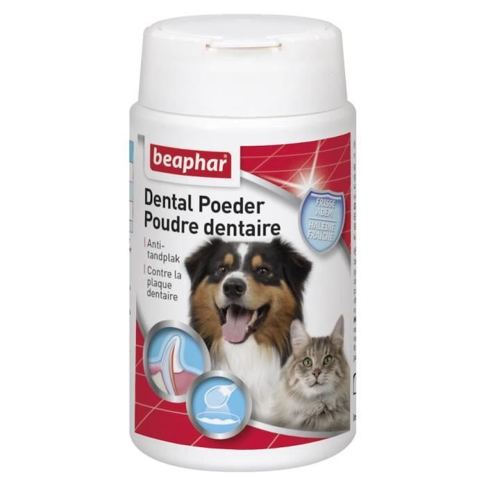 Poudre dentaire - BEAPHAR - 75g - Sans brossage - Naturel - Combat plaque dentaire