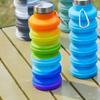 Collapsible Water Bottle, Reuseable BPA Free Silicone Foldable Bottles Portable Hiking Cup For Outdoor Mountaineering Tours