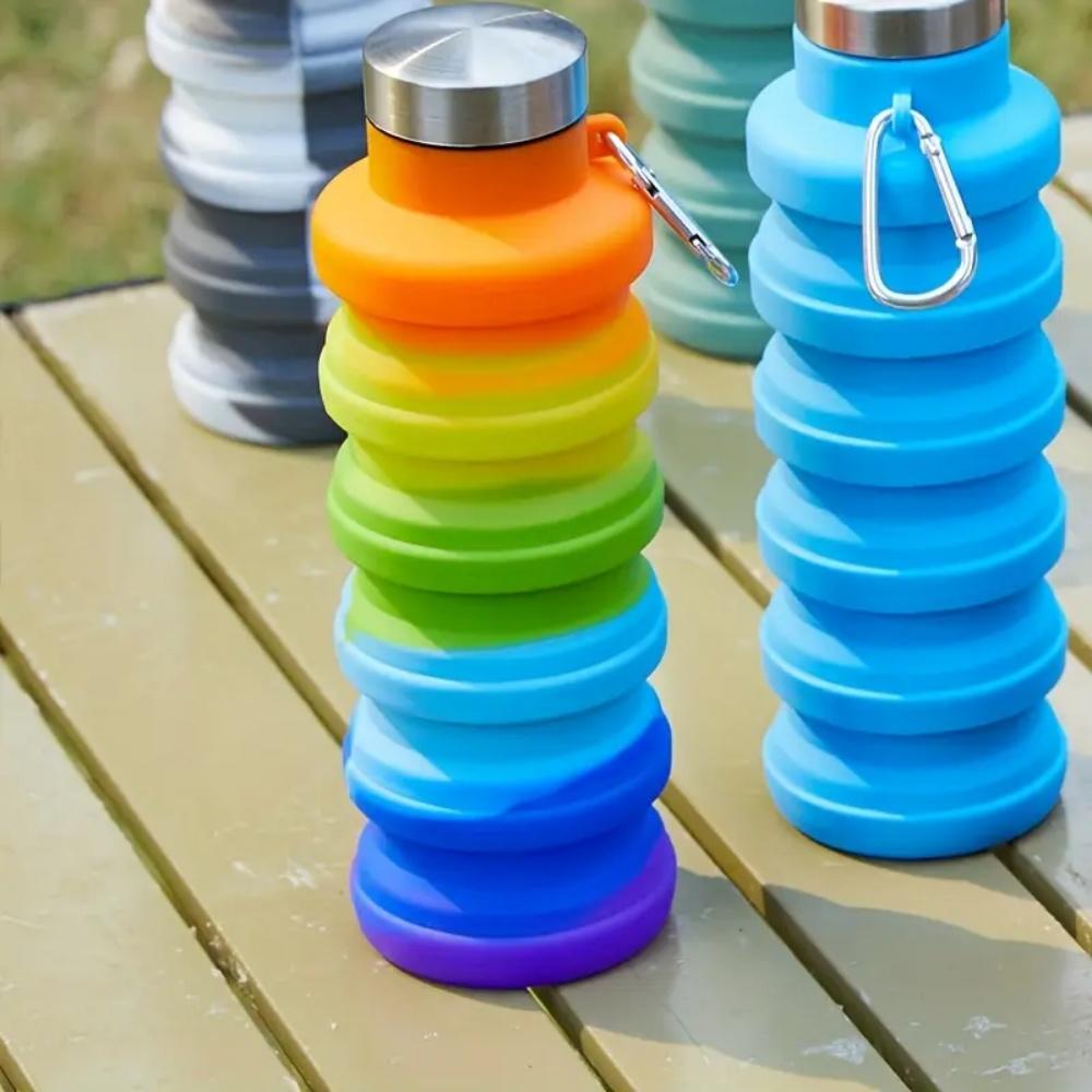 Collapsible Water Bottle, Reuseable BPA Free Silicone Foldable Bottles Portable Hiking Cup For Outdoor Mountaineering Tours