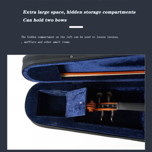 SLDMJFSZ 4/4, 3/4, 1/2, 1/4, 1/8 Violin Hard Case, Basic Professional Triangular Backpack, Ultralight Suspension, Black