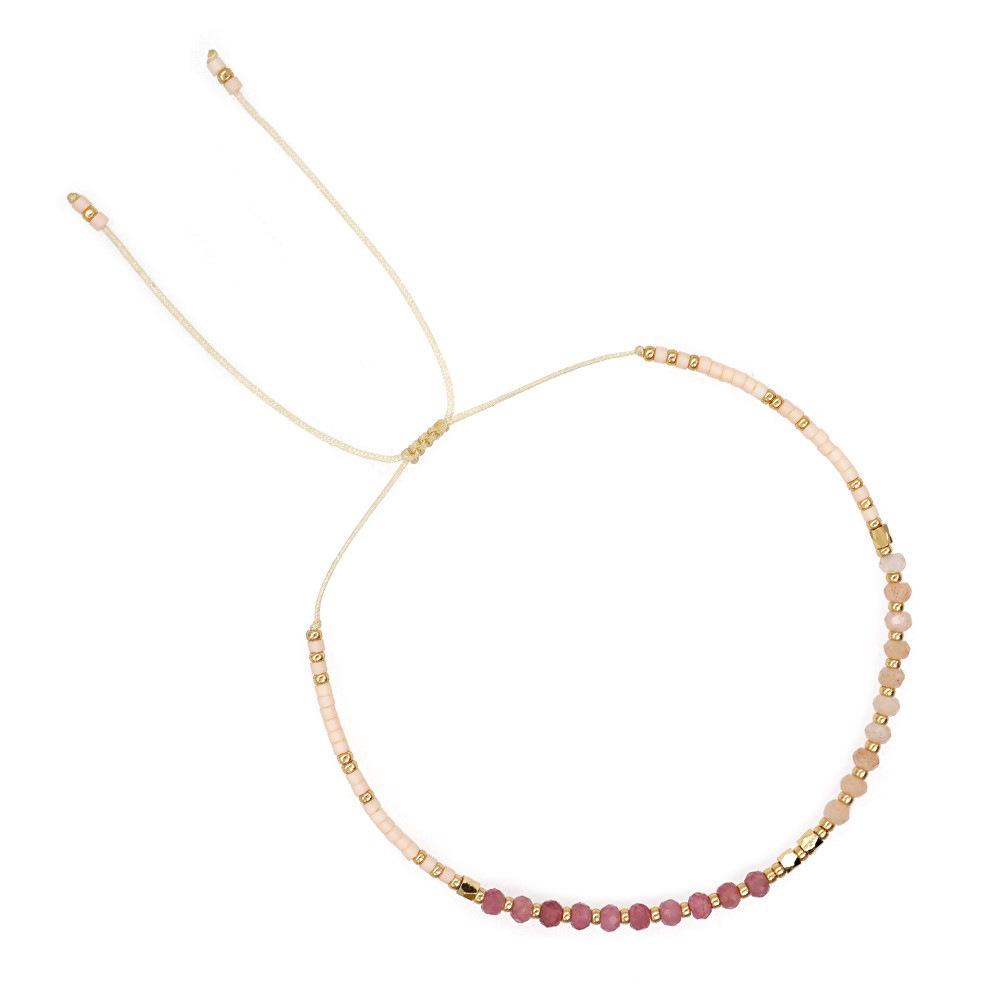 Retro Colorful Seed Bead & Faux Pearl Adjustable Bracelet - Trendy Hand-woven Jewelry for Women