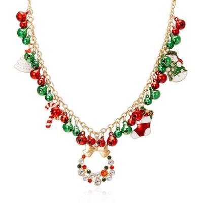 Stylish Pendant Choker Necklace Portable Accessory for Women with Christmas Tree and Garlands Bowknot Pendant Designs