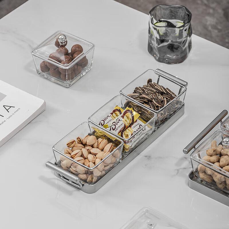 Jingqingfu Glas Unterteilte Trockenfrüchte- & Süßigkeitenschale Set