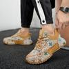 Men’s Sports Shoes Black Skateboard Shoes Student Fashion Printed Running Sneakers Plus Size