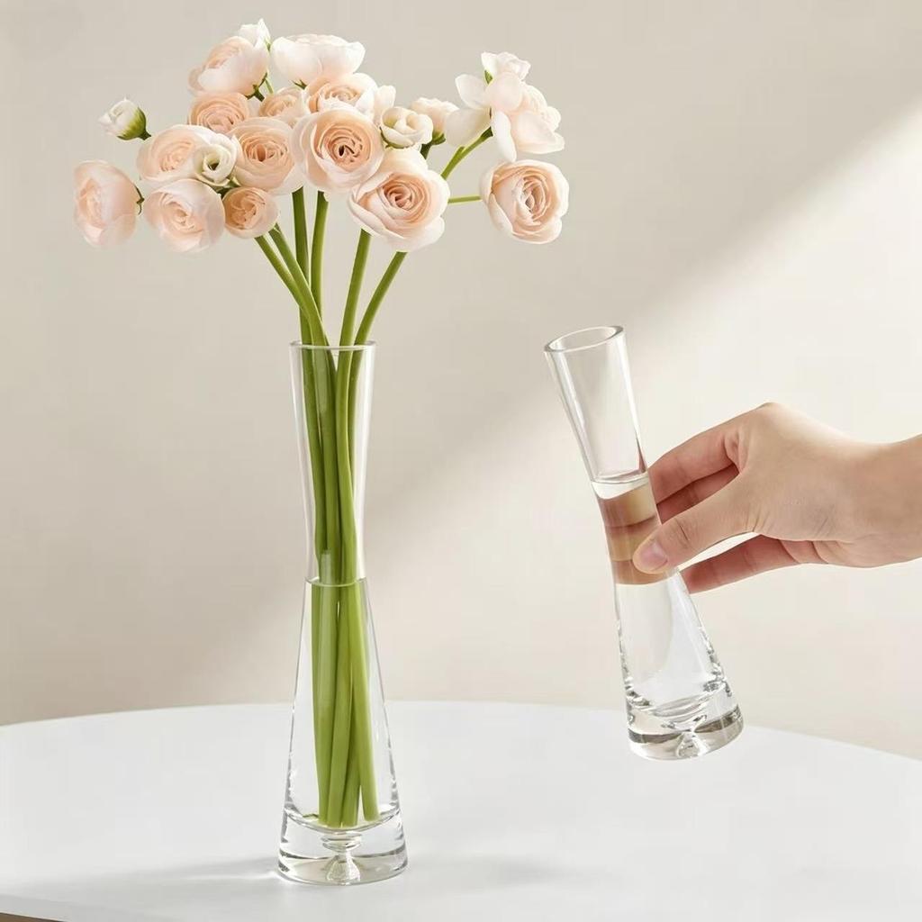 Mini Transparent Glass Test Tube Vase for Fresh Flowers - Desktop Ornament