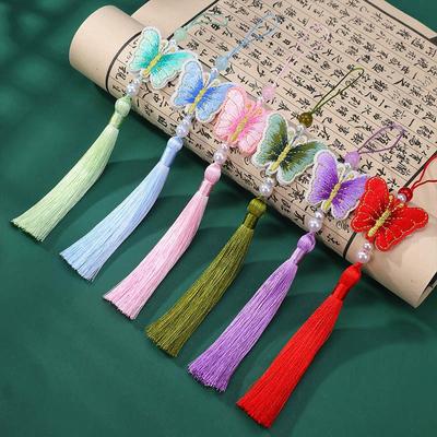 1PC Butterfly Tassel Exquisite Pearl Phone Bag Embroidery Hanging Ornament
