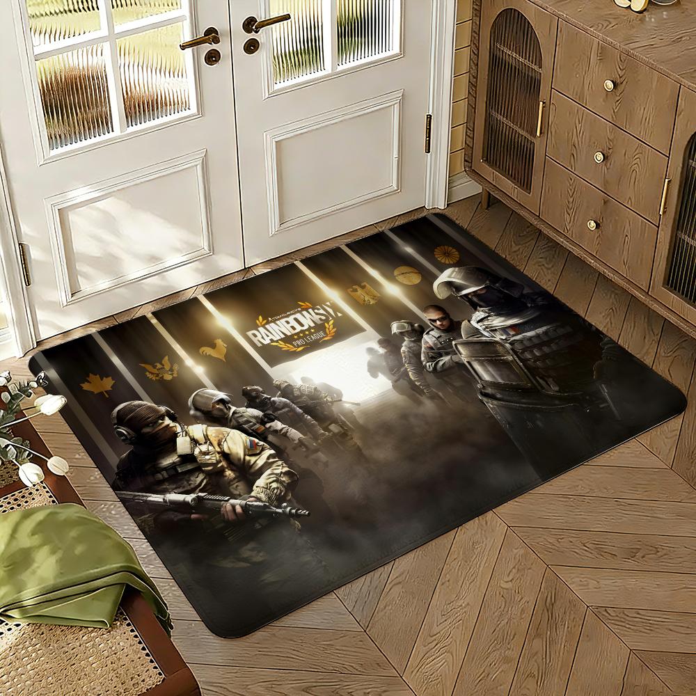 Tom C-Clancys R-Rainbow Six Siege Game Floor Mat Soft Thickened Non-Slip Bedroom Living Room Door Mat Home Decor Flannel Rugs