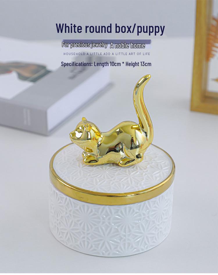 Nordic Ceramic Jewelry Box - Creative Girly Desktop Souvenir & Decorative Ornament