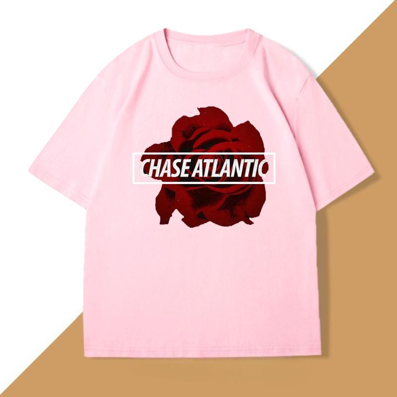 Chase Atlantic Flower T Shirt Cotton Short Sleeve Tshirt for Unisex WOMEN Tee Clothes Loose Casual Streetwear Oversized Top