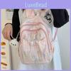 Unisex Striped Backpack Large Capacity Fashionable Waterproof For School