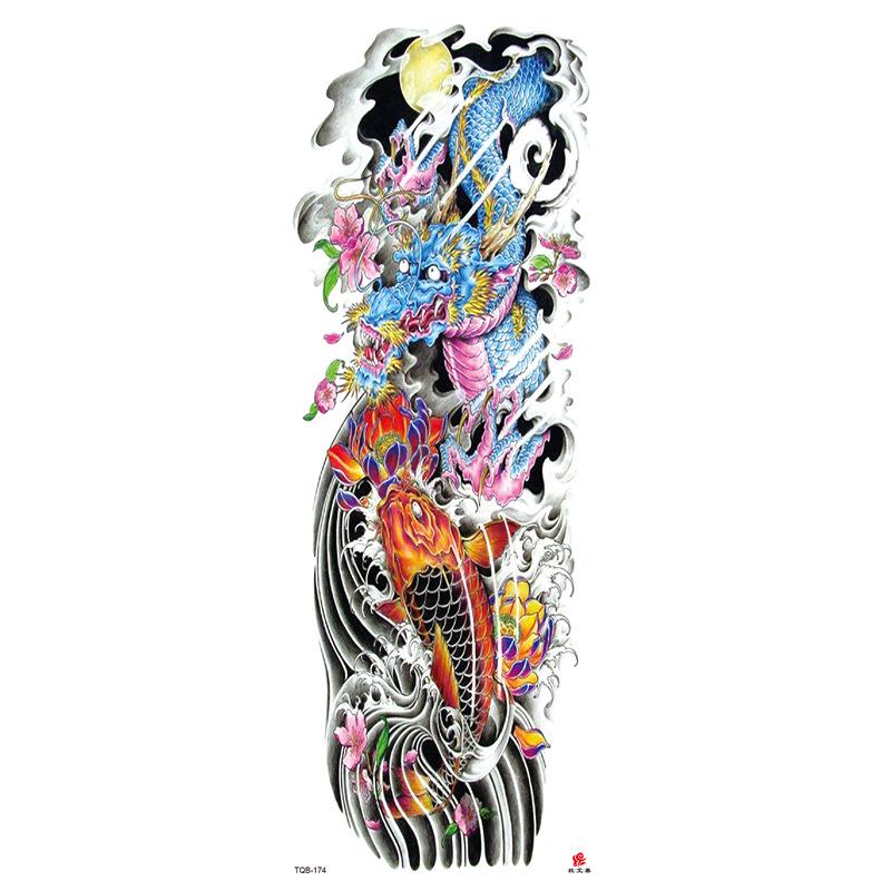 

Водонепроницаемые наклейки тату на всю руку с цветами 170*480MM
