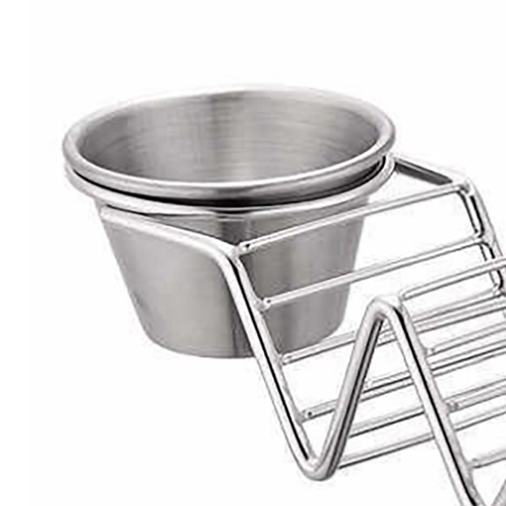 Taco Stand Stainless Steel 3 Grid V Shaped Glossy Taco Holder Rack for Kitchen Home with Double