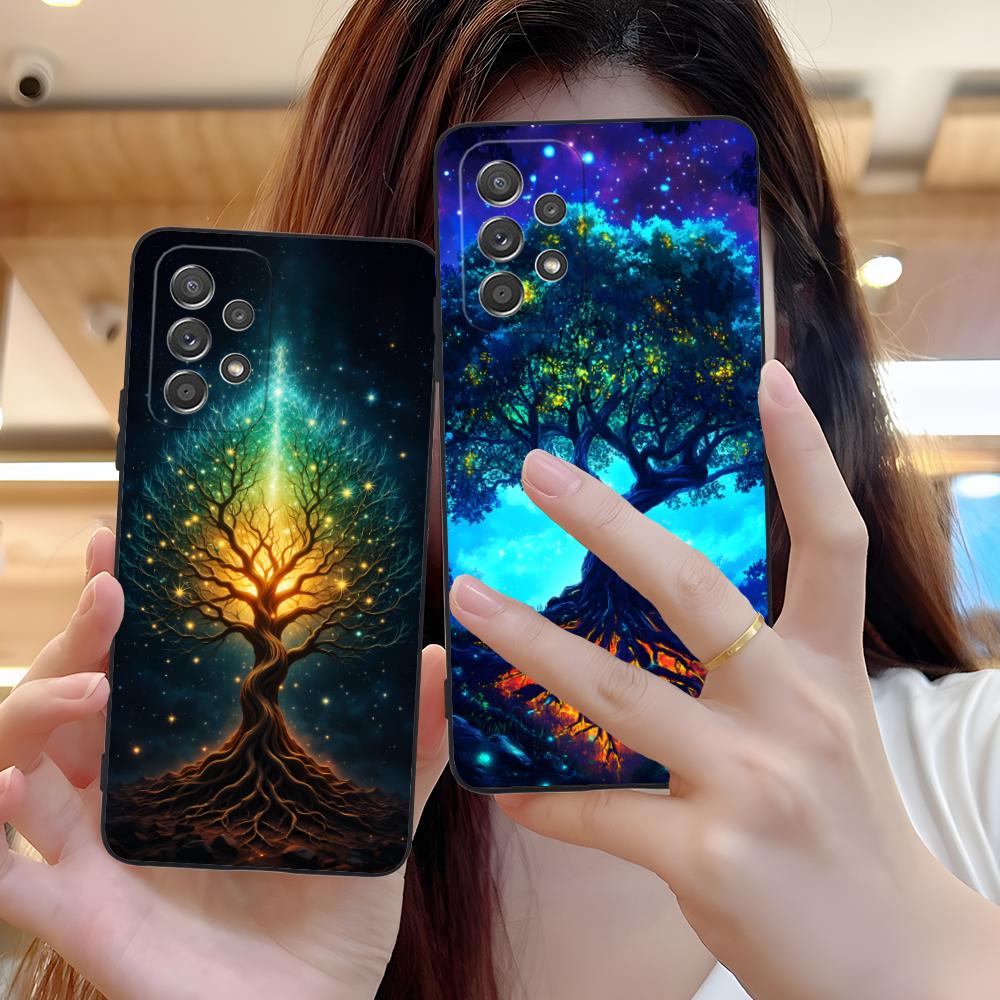 World Life Tree Mobile Phone Case for Samsung Galaxy M55 54 42 35 34 33 32 23 22 15 14 13 12 F55 5G Colorful Cover Cover Pretty