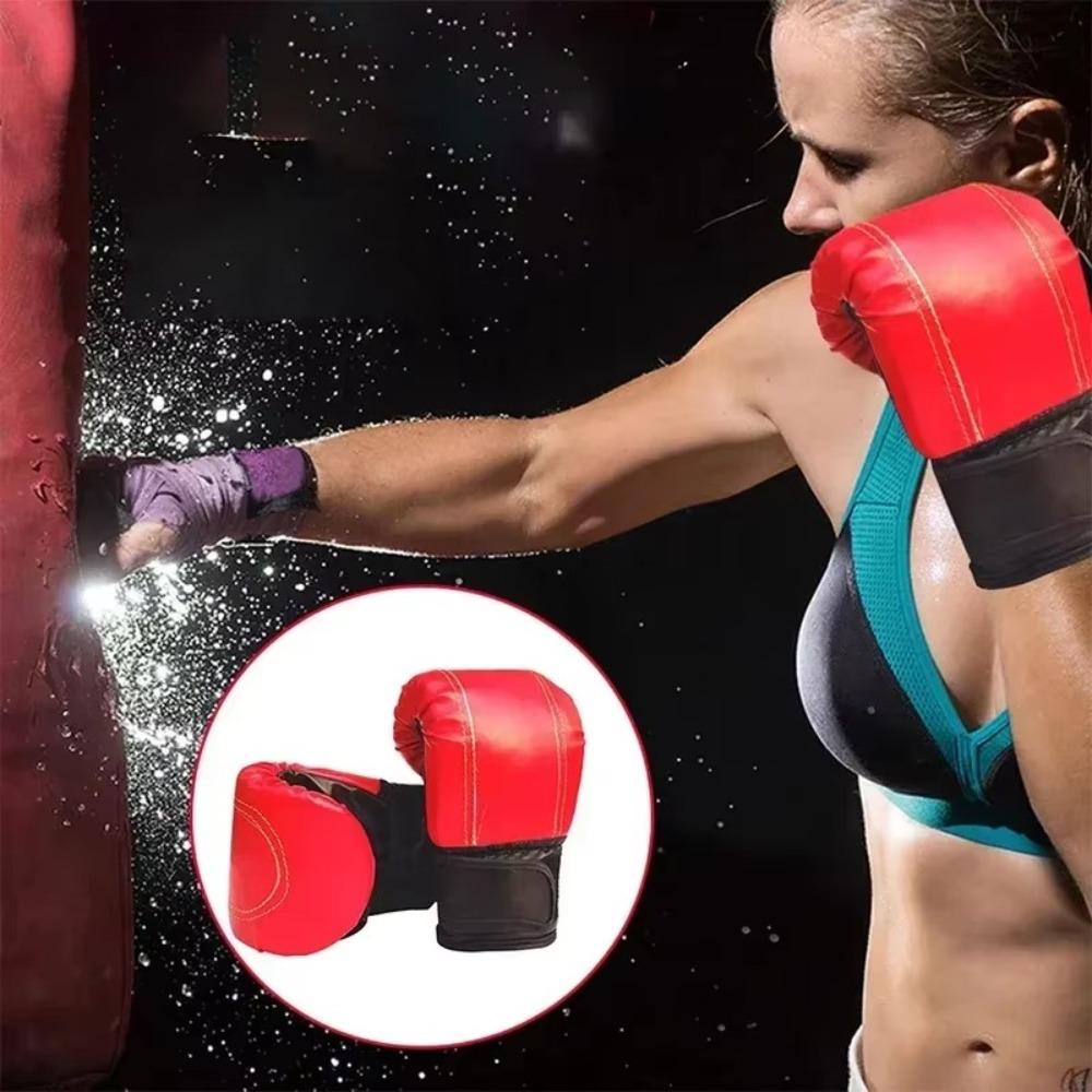 1 Pair PU Leather Boxing Gloves Boxing Training Exercise Sports Protection Mitts  Adults Women Men