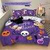 3-teiliges Bettwäsche-Set mit niedlichem Kürbis-, Geister- und Totenkopfmuster für ein fröhliches Halloween (1 Kissenbezug + 2 Kissenbezüge, ohne Füllung), Dieses bedruckte Bettwäsche S