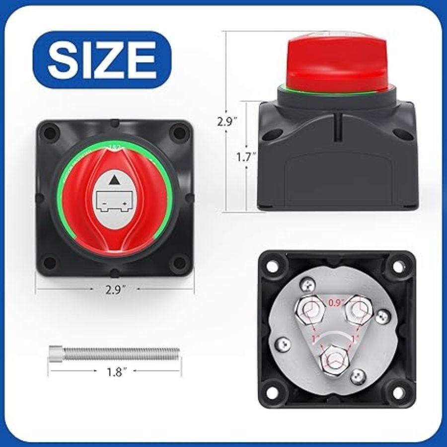1-2-Both-Off Battery Disconnect Switch 12V-48V Waterproof Dual 1-2-Both-Off