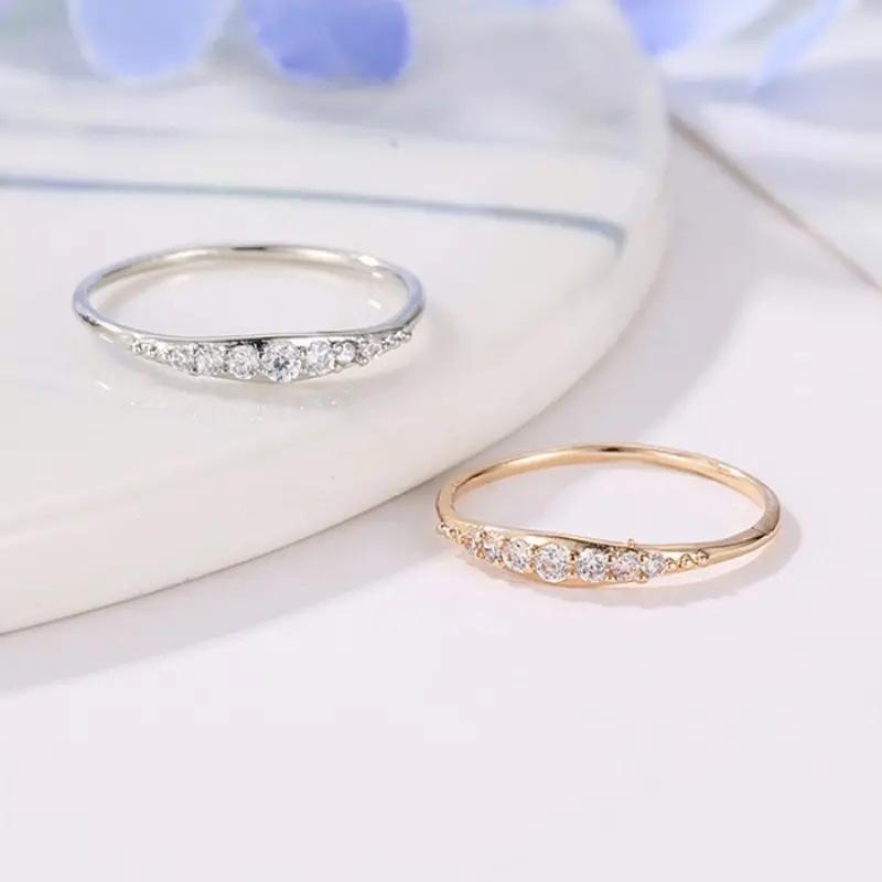 Zircon Women'S Ring Tail Ring, Fashion Design Engagement Ring, Simple Women'S Jewelry