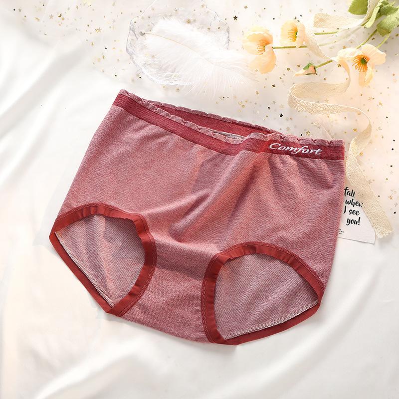 Plus Size Ladies Spring and Autumn Cotton Soft Mid  High Waisted Briefs