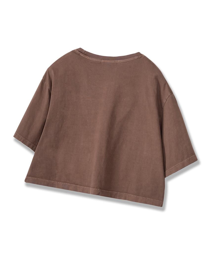 Descheuis Everyday Pigment Crop Short Sleeve Tee (W) Brown