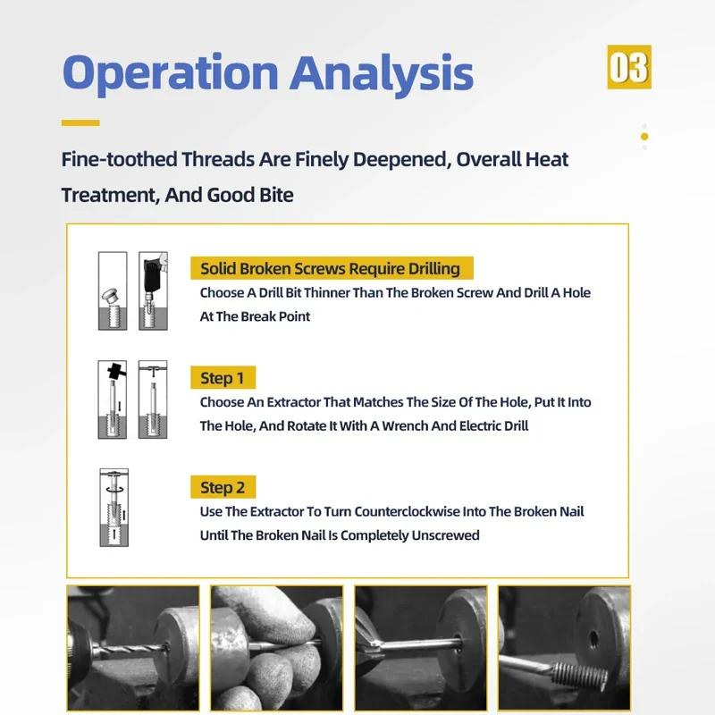 Σετ 5 τεμαχίων Εξολκέας κατεστραμμένων βιδών Speed Out Εξολκέας σπασμένων μπουλονιών Εργαλεία ξυλουργικής Σετ μεταλλικά τρυπάνια Εξολκέας αφαίρεσης μπουλονιών