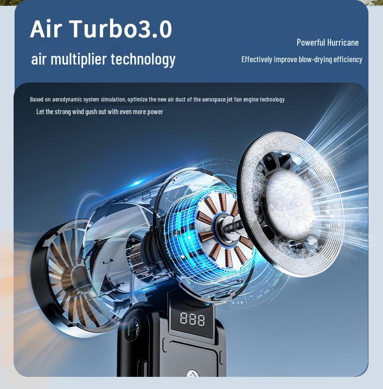 Rechargeable Handheld Turbo Ice Cooling Fan – Portable Electric Mini Fan