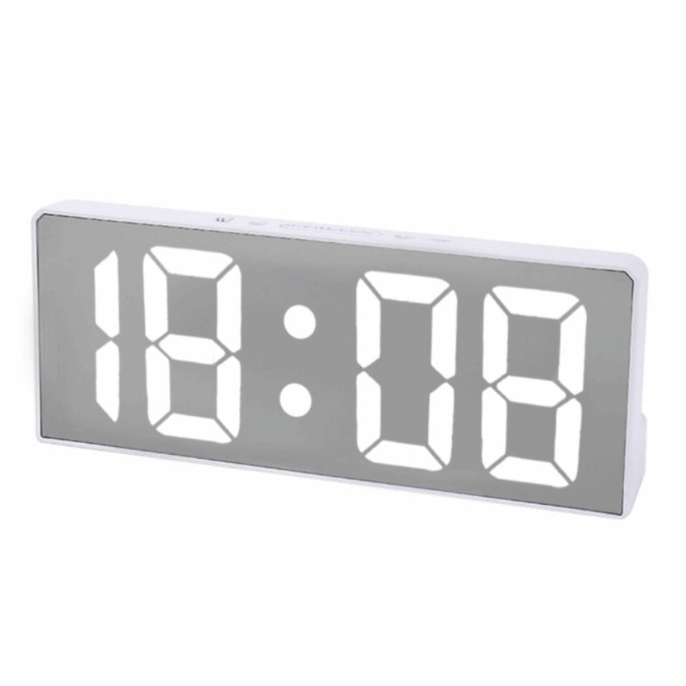 Temperature Display Electronic Table Clock Luminous Mirror LED Digital Clock  Office