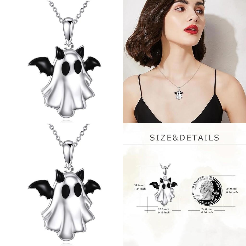 Halloween Ghost Pendant Necklace With Zinc Alloy Material For Festive Costume