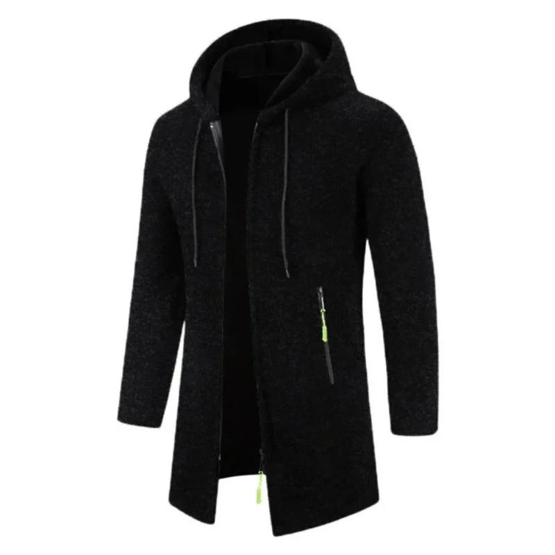 Nuovo Felpa con Cappuccio a Maniche Lunghe da Uomo con Zip Oversize Streetwear Calda Monocolore Giacca Autunnale Felpa con Cappuccio Uomo