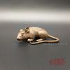 Solid Long Tail Zodiac Figurine Realistic Copper Mouse Tea Pet