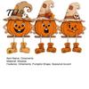 Rustic Witch Hat Pumpkin Decor 3PCS Distressed Wooden Ornaments, Hats And Ghost Patches Retro Gothic Mantel Decor, Halloween Farmhouse Style Tabletop
