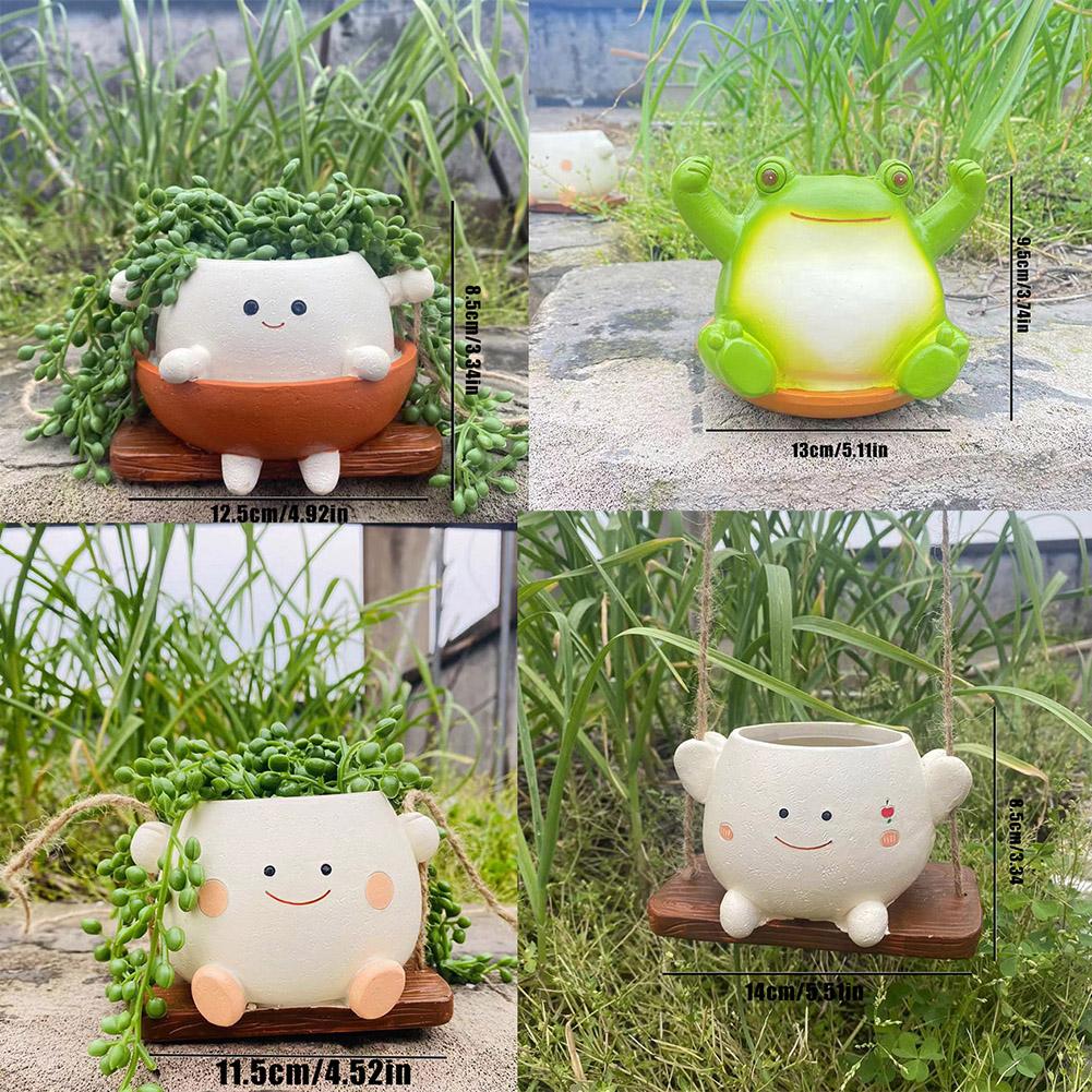 Schaukelgesicht Pflanztopf Schaukelgesicht Hängepflanzgefäß Lächelnd Außenpflanzen Sukkulententopf Süßes Lächelndes Gesicht für Innen Außen