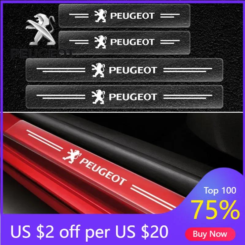2026 Gorąca Naklejka Samochodowa Ochraniacz Progu Samochodu Przezroczysta Dekoracyjna Naklejka z Odznaką Dla Peugeot 308 307 206 208 207 3008 508 407 2